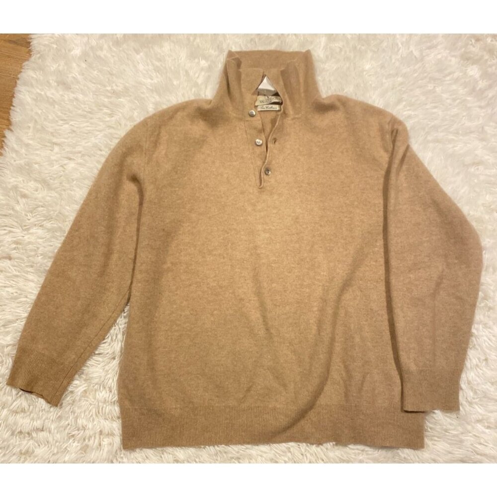 Vintage 90s Valentino Studio Uomo Fine Cashmere Knit Sweater Large Brown